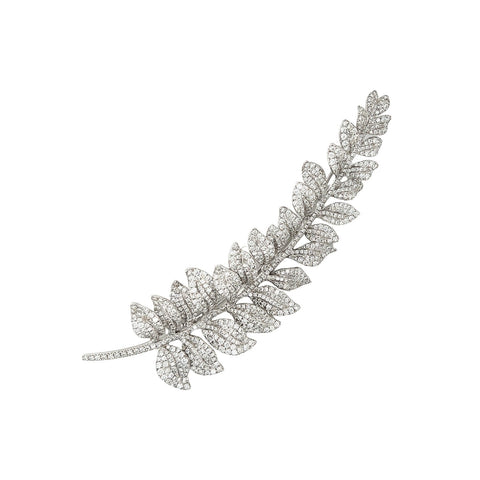 Diamond Leaf Brooch-Diamond Leaf Brooch - DITIJ00082