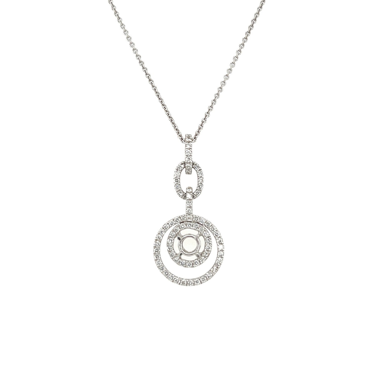 Diamond Necklace Setting with Chain - DMUJD00091