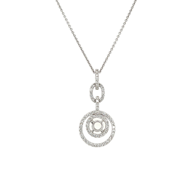 Diamond Necklace Setting with Chain-Diamond Necklace Setting with Chain - DMUJD00091