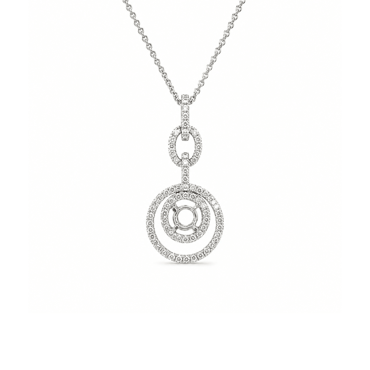 Diamond Necklace Setting with Chain - DMUJD00091