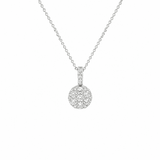 Diamond Cluster Medallion Pendant Necklace-Diamond Pendant and Chain