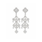 Diamond Quatrefoil and Clover Chandelier Drop Earrings-Diamond Quatrefoil and Clover Chandelier Drop Earrings