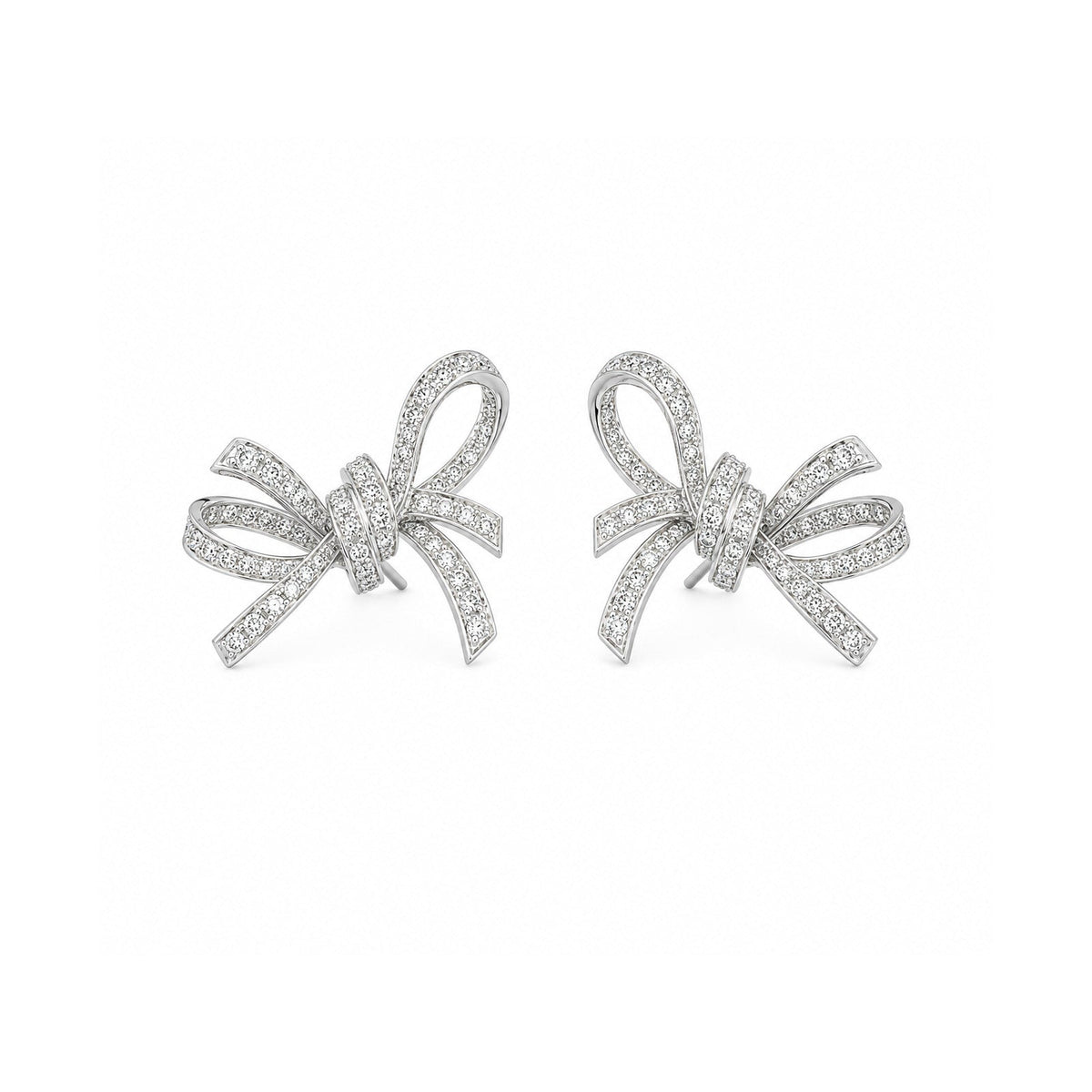 Diamond Ribbon Earrings