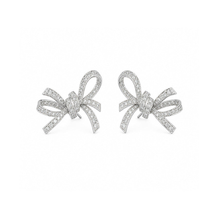 Diamond Ribbon Earrings