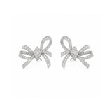 Diamond Ribbon Stud Earrings-Diamond Ribbon Earrings