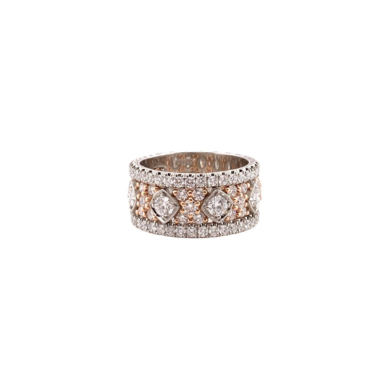 Platinum and Rose Gold Eternity Diamond Ring-Platinum and Rose Gold Eternity Diamond Ring DRJCK00331
