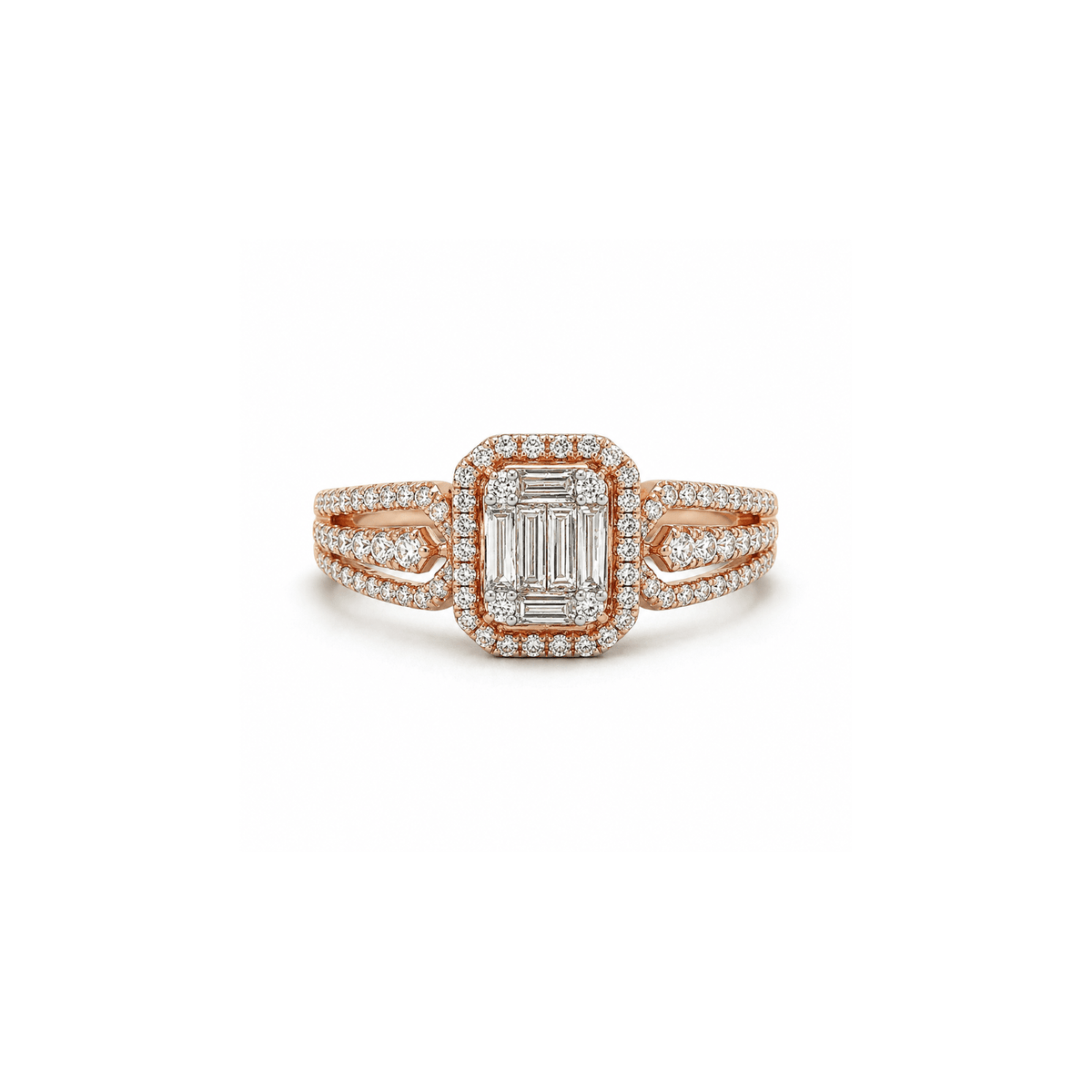 18k rose gold diamond ring 