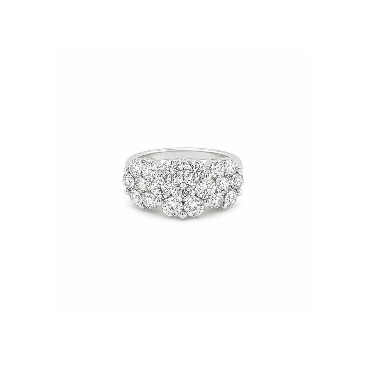 Diamond Ring in 18 karat white gold with diamonds totaling 2.27 carats.