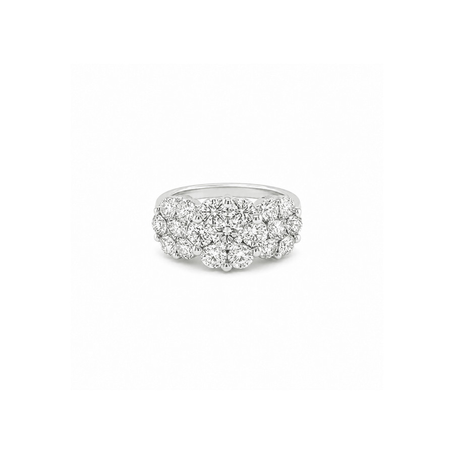 Diamond Ring in 18 karat white gold with diamonds totaling 2.27 carats.