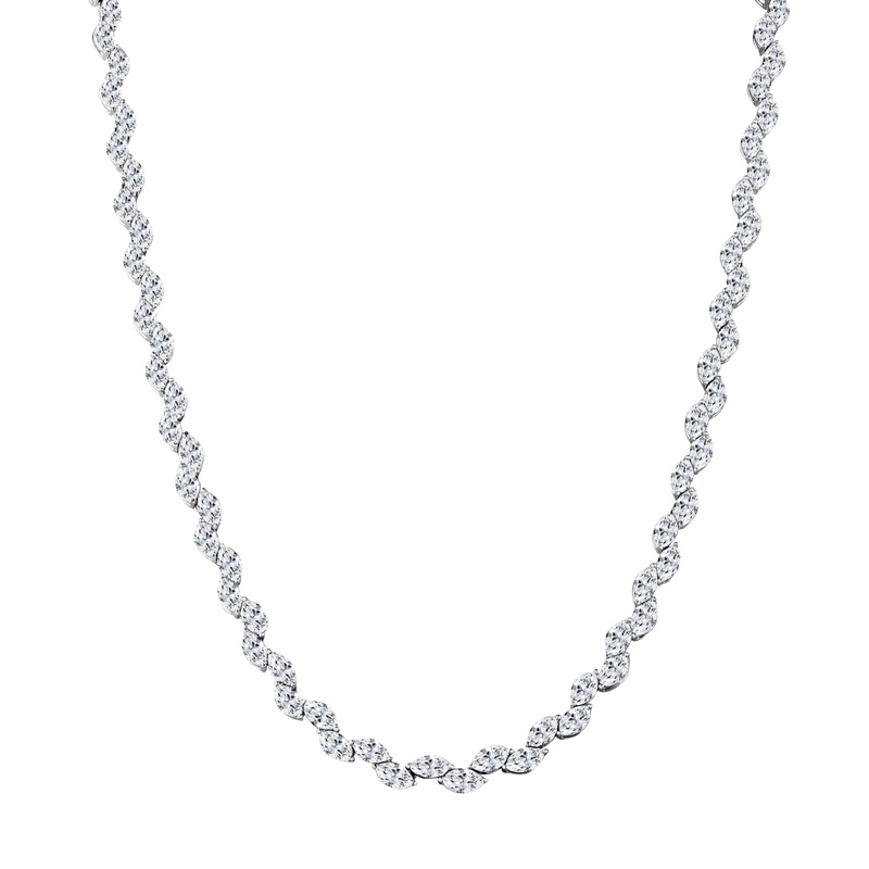 Diamond Wave Necklace-Diamond Wave Necklace DNODE00091