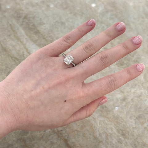 Elongated Cushion Cut Diamond Engagement Ring-Elongated Cushion Cut Diamond Engagement Ring - DRJST02320