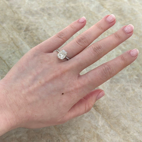 Elongated Cushion Cut Diamond Engagement Ring-Elongated Cushion Cut Diamond Engagement Ring - DRJST02918