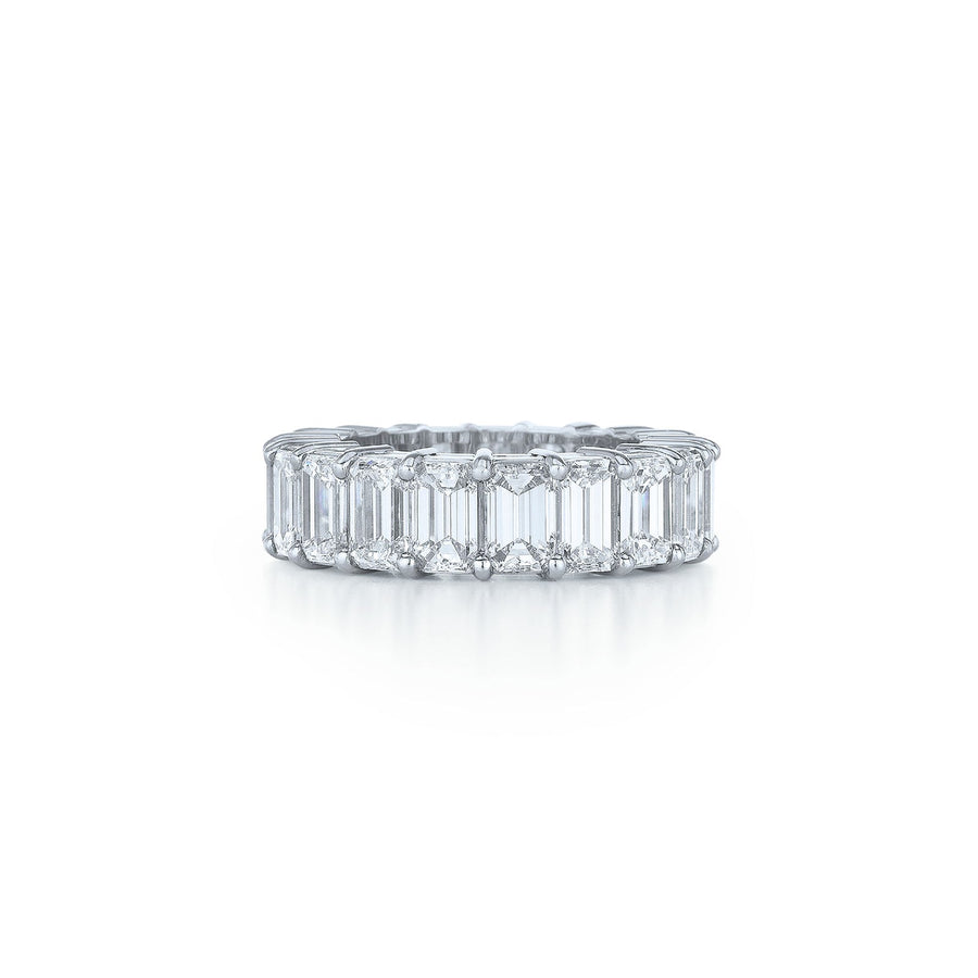 Platinum Emerald Eternity Diamond Band