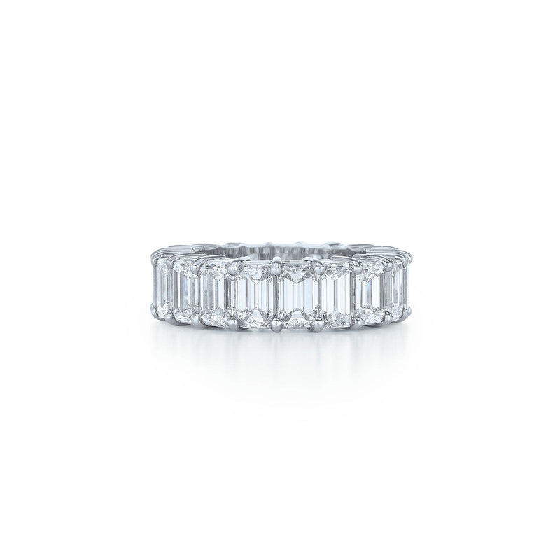 Platinum Emerald Eternity Diamond Band-Platinum Emerald Eternity Diamond Band