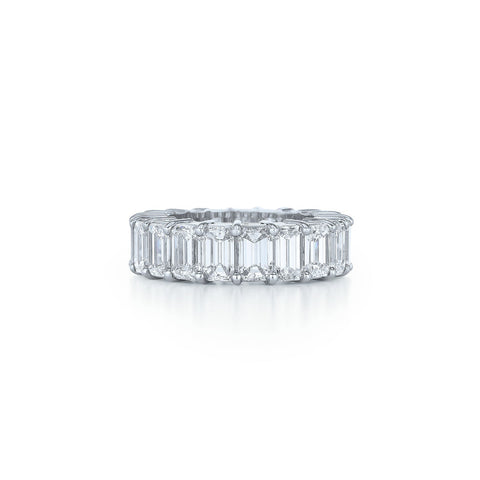 Platinum Emerald Eternity Diamond Band-Platinum Emerald Eternity Diamond Band