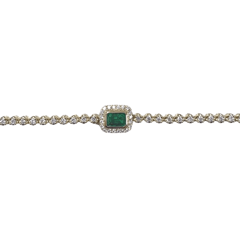 Emerald Diamond Bracelet-Emerald Diamond Bracelet - EBEDW00055
