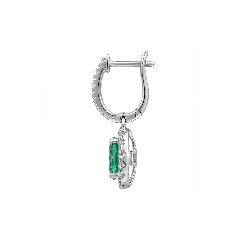 Emerald Diamond Drop Earrings-Emerald Diamond Drop Earrings - EERTJ00037