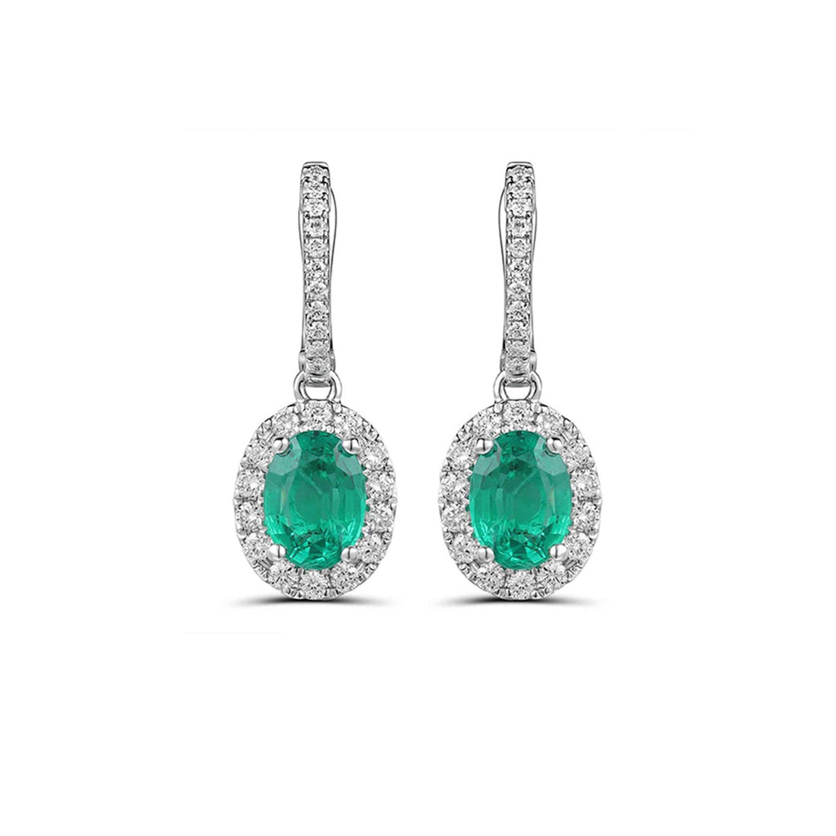 Emerald Diamond Drop Earrings - EERTJ00037