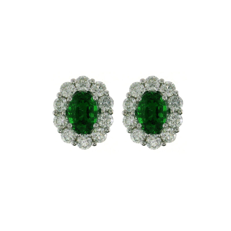 Emerald Diamond Earrings-Emerald Diamond Earrings - EERTJ00055