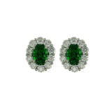 Emerald Diamond Earrings-Emerald Diamond Earrings - EERTJ00055