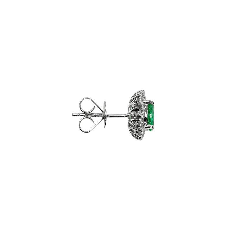 Emerald Diamond Earrings-Emerald Diamond Earrings - EREME027886