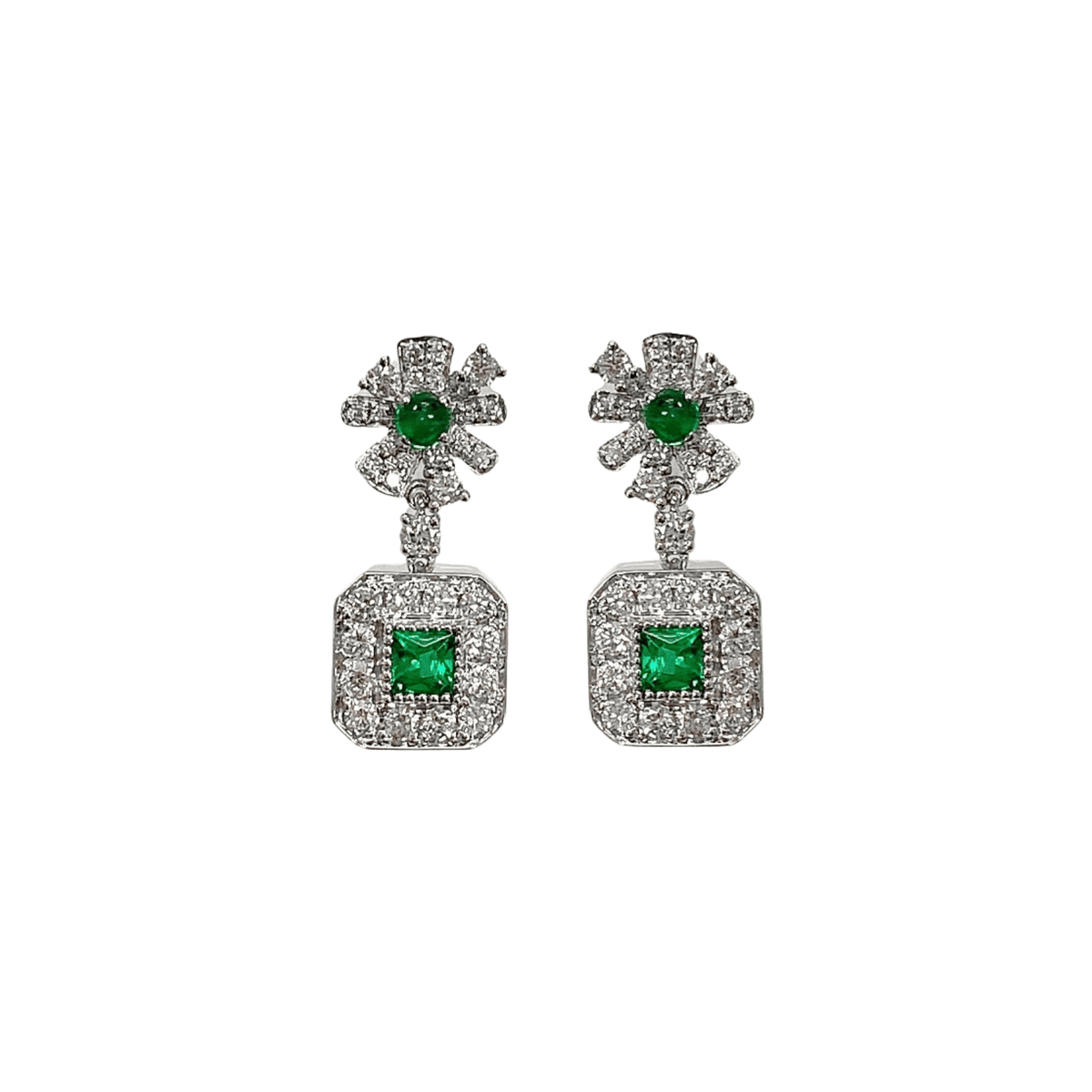 Emerald Diamond Earrings - EREME028012