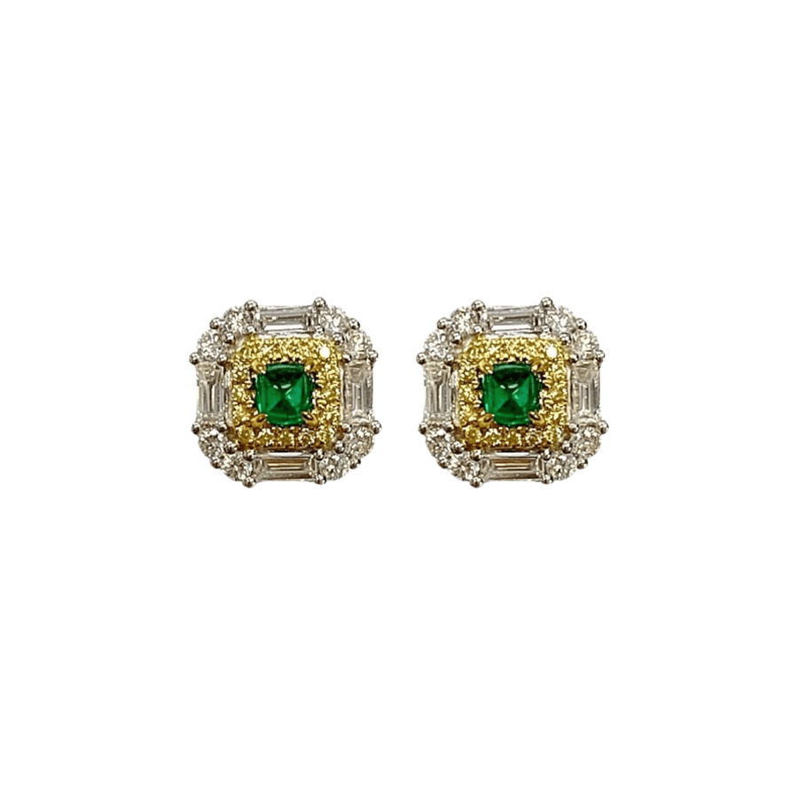 Emerald Diamond Earrings - EREME028090
