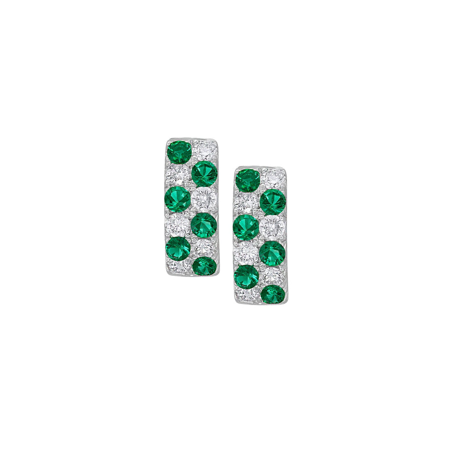 Emerald Diamond Huggie Earrings - EESPK00158
