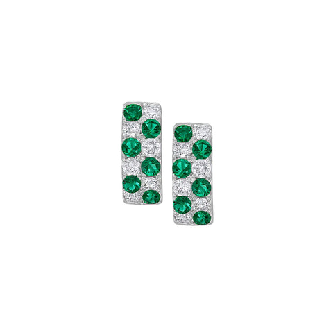 Emerald Diamond Huggie Earrings-Emerald Diamond Huggie Earrings - EESPK00158