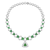 Emerald Diamond Necklace-Emerald Diamond Necklace - ENKHN00117