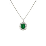 Emerald Diamond Necklace-Emerald Diamond Necklace - ENNEL00064