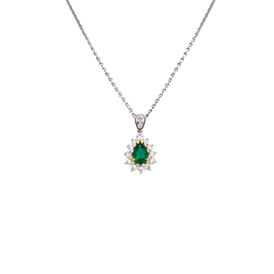 Emerald Diamond Necklace - ENNEL00073