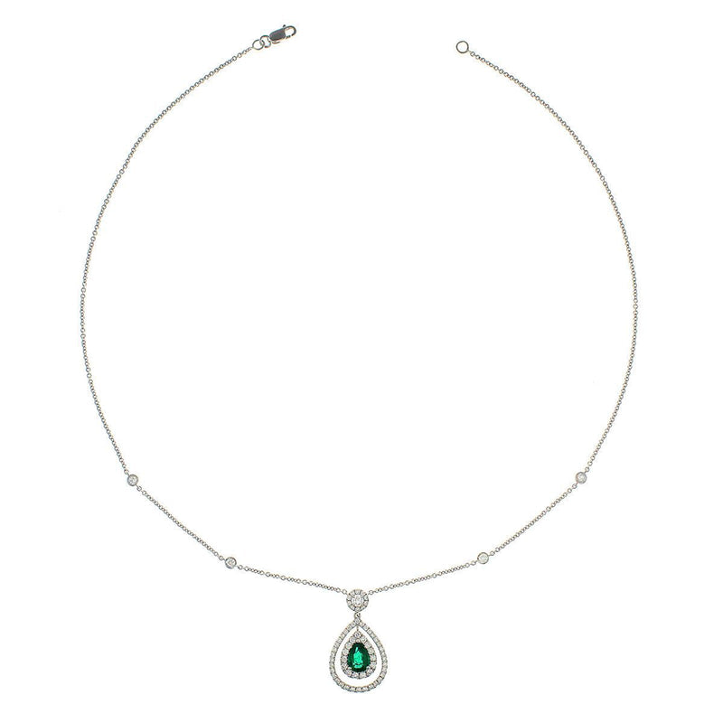 Emerald Diamond Necklace-Emerald Diamond Necklace - ENRTJ00109