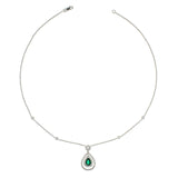 Emerald Diamond Necklace-Emerald Diamond Necklace - ENRTJ00109