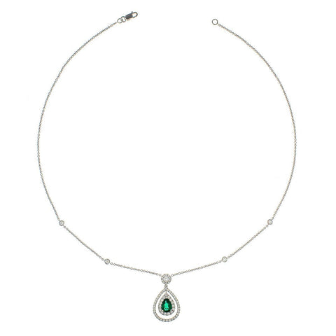 Emerald Diamond Necklace-Emerald Diamond Necklace - ENRTJ00109
