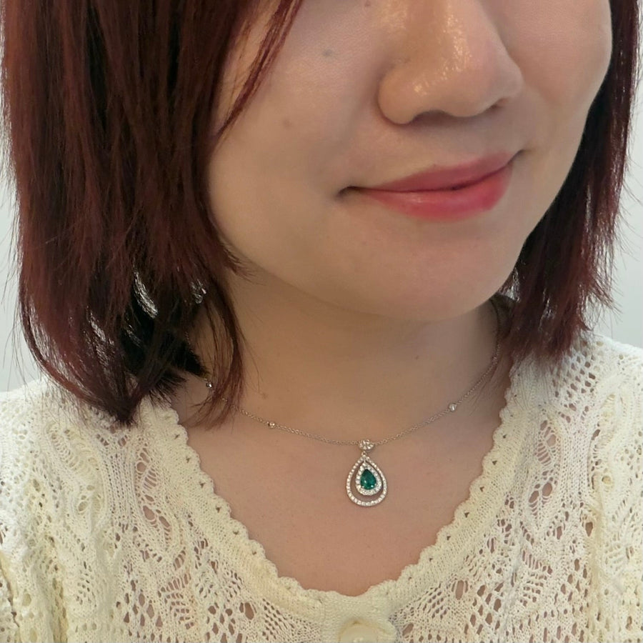 Emerald Diamond Necklace - ENRTJ00109