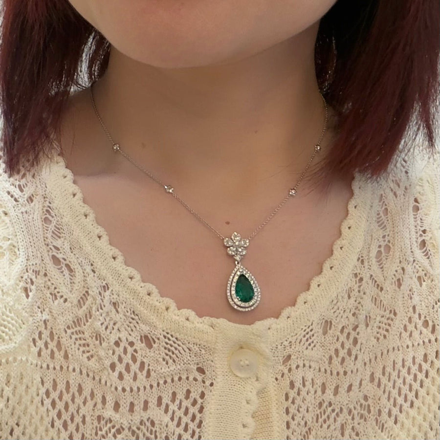 Emerald Diamond Necklace - ENRTJ00117