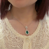 Emerald Diamond Necklace-Emerald Diamond Necklace - ENRTJ00117