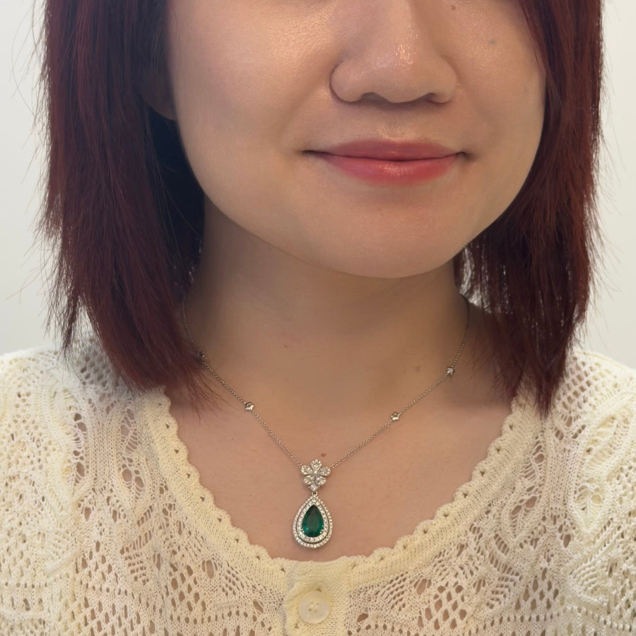 Emerald Diamond Necklace - ENRTJ00117