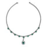 Emerald Diamond Necklace-Emerald Diamond Necklace - ENRTJ00125