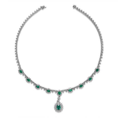 Emerald Diamond Necklace-Emerald Diamond Necklace - ENRTJ00125