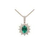 Emerald Diamond Necklace-Emerald Diamond Necklace - ENRTJ00158