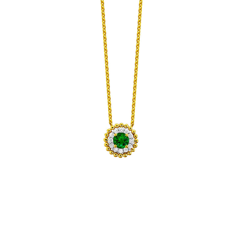 Emerald Diamond Necklace-Emerald Diamond Necklace - ENSPK00125