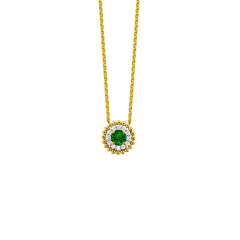 Emerald Diamond Necklace-Emerald Diamond Necklace - ENSPK00125