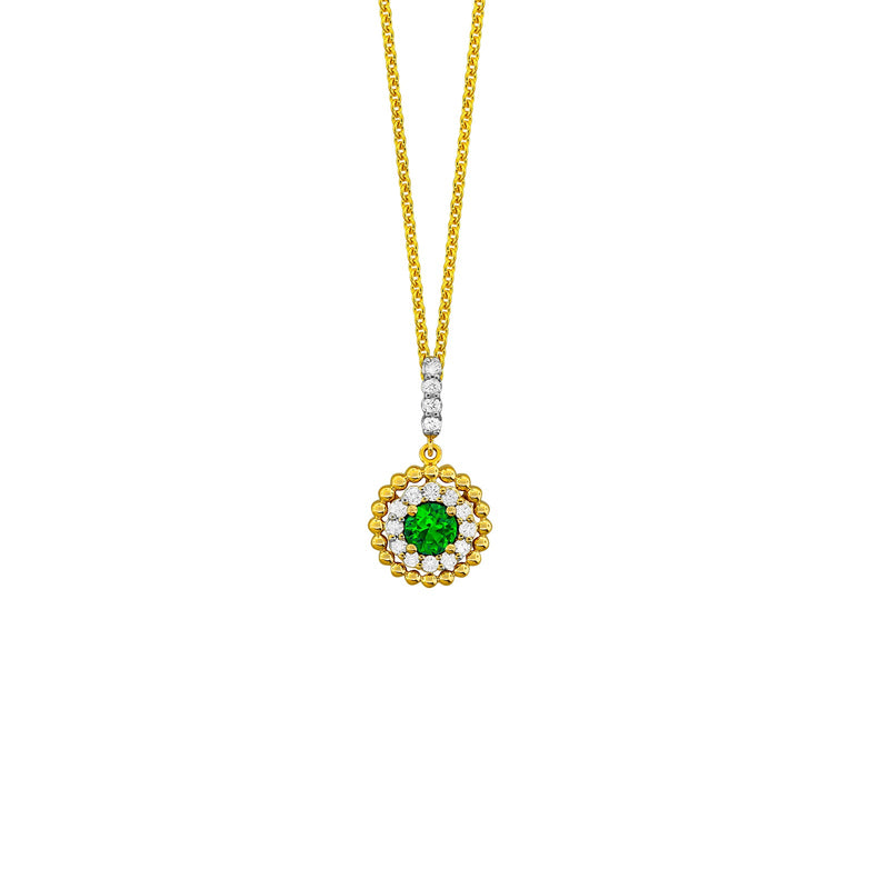 Emerald Diamond Necklace-Emerald Diamond Necklace - ENSPK00133