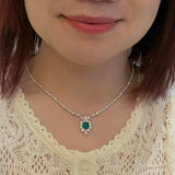 Emerald Diamond Necklace-Emerald Diamond Necklace - ENUJD00046