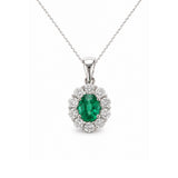 Emerald Diamond Pendant and Chain-Emerald Diamond Pendant and Chain