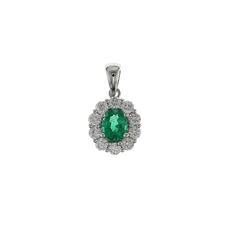 Emerald Diamond Pendant and Chain-Emerald Diamond Pendant - EPRTJ00064