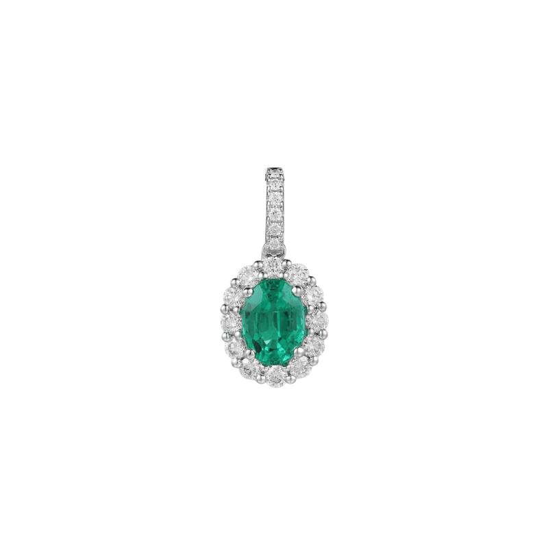Emerald Diamond Pendant and Chain-Emerald Diamond Pendant - EPRTJ00073