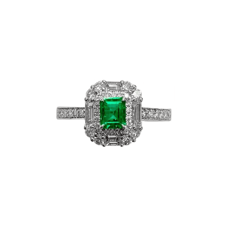 Emerald Diamond Ring-Emerald Diamond Ring - EREDW00109